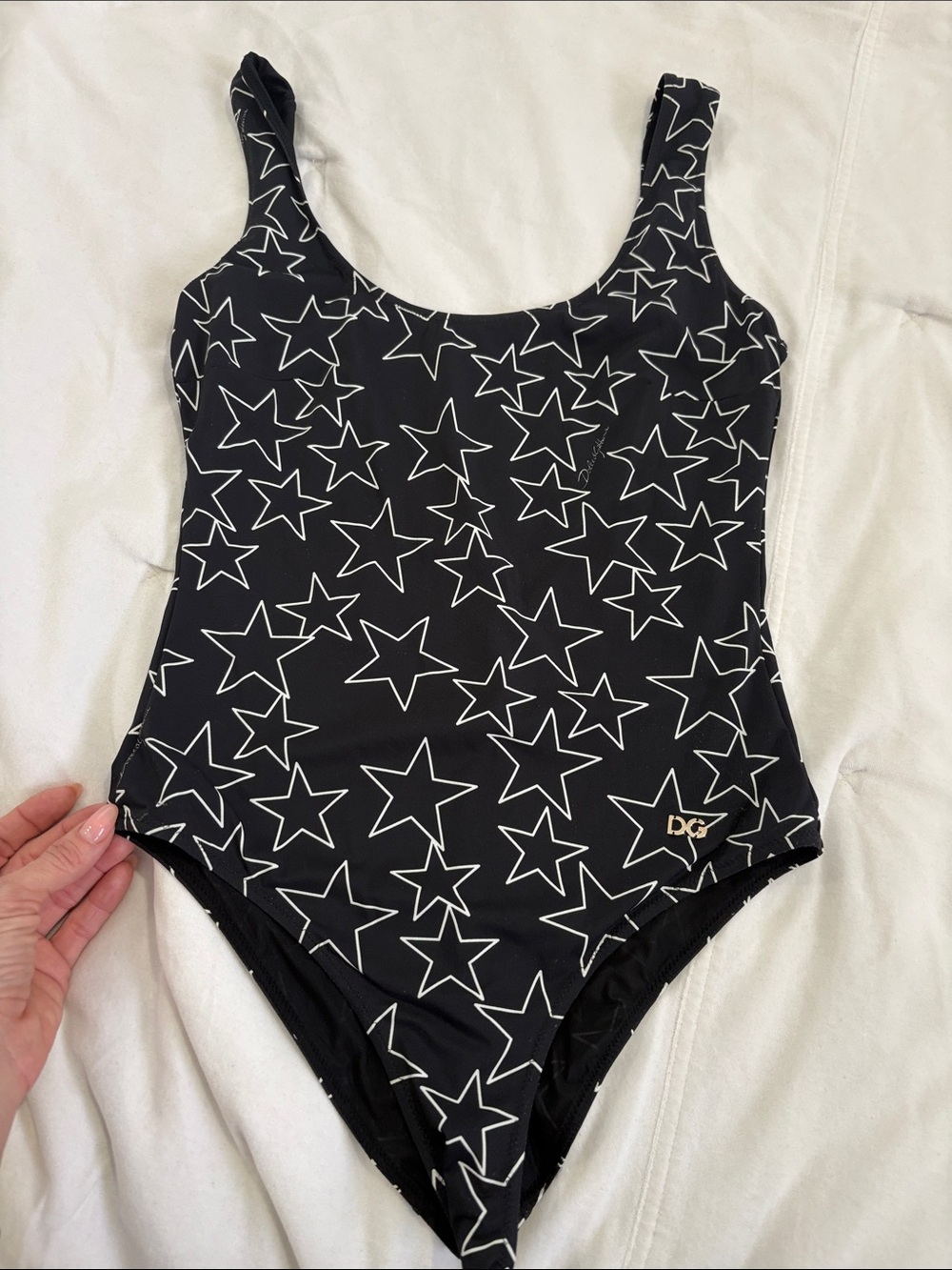 Dolce & Gabbana Black Star-Print One-Piece